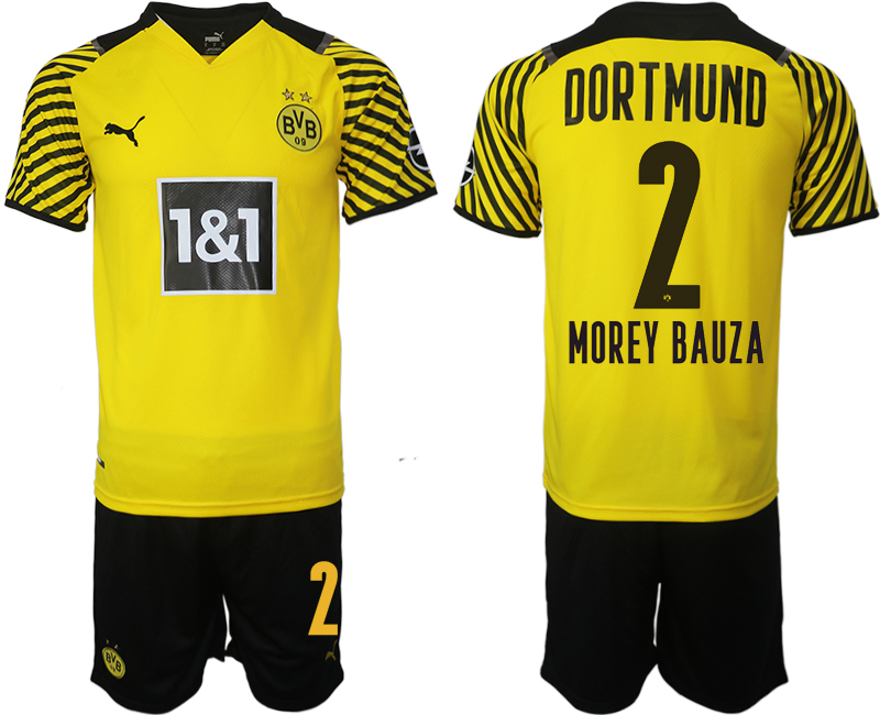 Men 2021-2022 Club Borussia Dortmund home #2 yellow Soccer Jersey->borussia dortmund jersey->Soccer Club Jersey